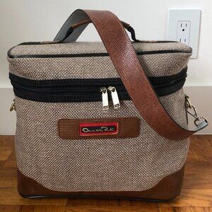 Oscar de la Renta Vintage Luggage Travel Handbag with Shoulder Strap